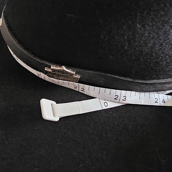 Vintage Harley Davidson Crushable Wool Felt Cowboy Hat Black Western WPL 4384 - Picture 7 of 10